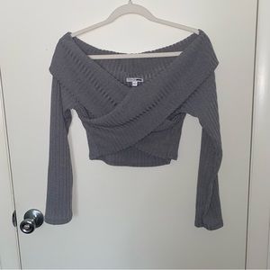 Fashion Nova Gray cropped sweater